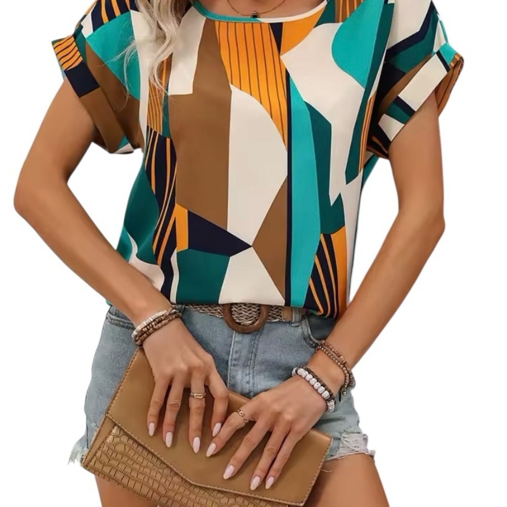 Geometric Print Women's Top